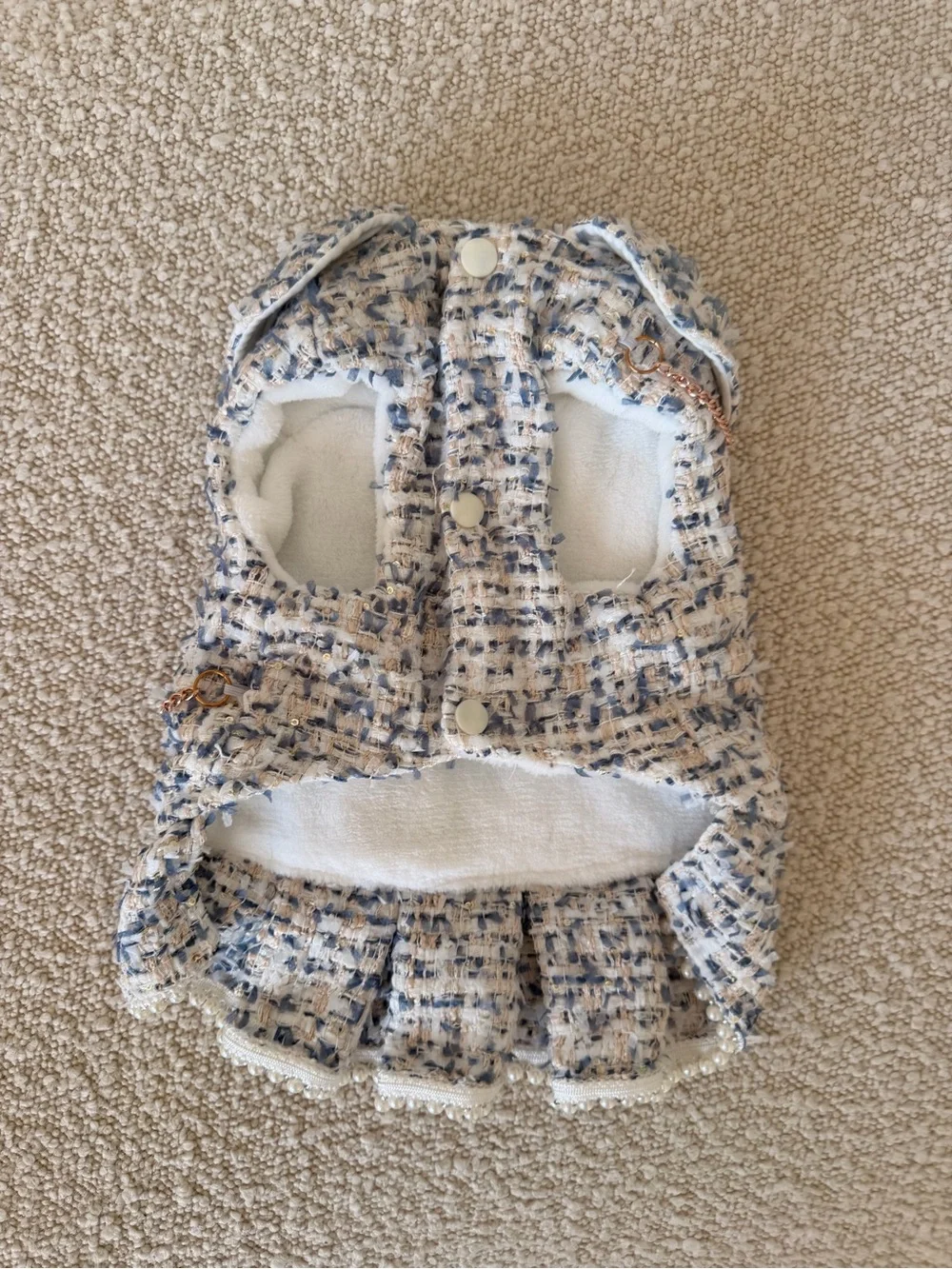 New Luxury Pearl Dog Dress Tweed Princess small
